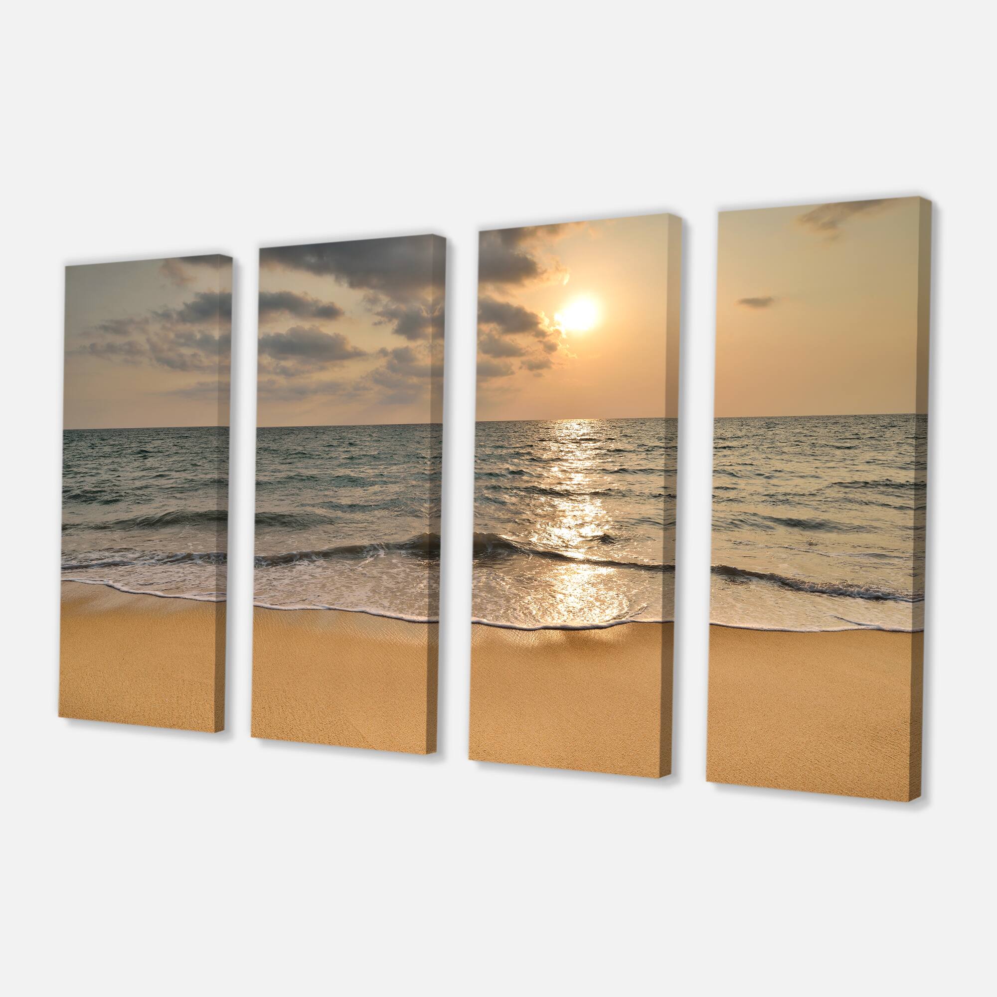 Designart - Dark Tropical Sand Beach at Sunset